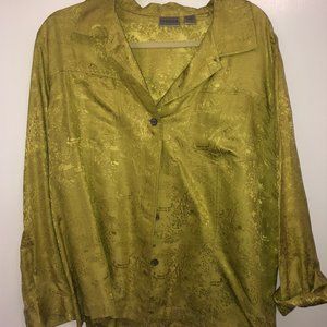 Chico's SZ 3 Chinese Silk Button Down NWOT